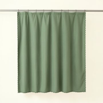 Laurel Dale Shower Curtain Hanging Flat From A Plain Rod - Green (synthetic illustration; no displayed measurements)