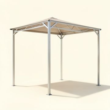 10 Ft. D Aluminum Pergola With Canopy (synthetic illustration; no displayed measurements)