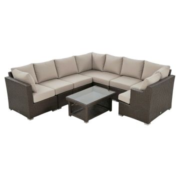 Ewy 7 Piece Sectional Seating Group With Cushions