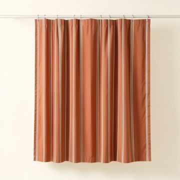 Field Crest Shower Curtain Hanging Flat From A Plain Rod - Terracotta (synthetic illustration; no displayed measurements)