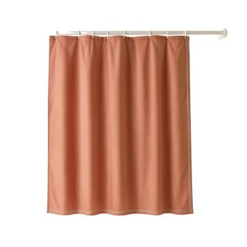 Dune Crossing Shower Curtain Hanging Flat From A Plain Rod - Terracotta