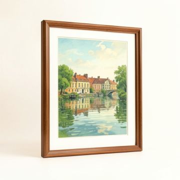 The Seine At Argenteuil By Claude Monet Framed Drawing Print (synthetic illustration; no displayed measurements)