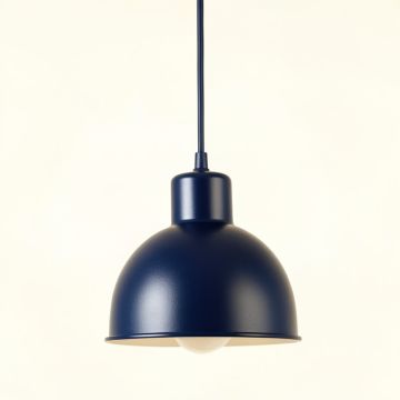 Flint Brook Pendant Light Suspended From One Plain Cable - Navy (synthetic illustration; no displayed measurements)