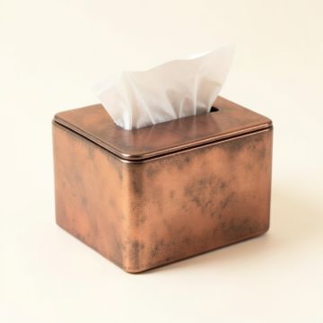 Hand Hammered Metal Tissue Box Cover (synthetic illustration; no displayed measurements)