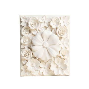 Square Decorative Carved Floral Wall Décor