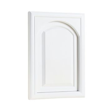 60 In . X 80 1/2 In . Bright White Slimline Frame With 2 Panel Arch Design White Insert Sliding Bypass Closet Doors