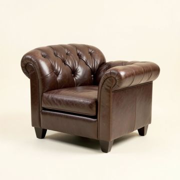 Dann 29 '' Wide Tufted Top Grain Leather Armchair (synthetic illustration; no displayed measurements)