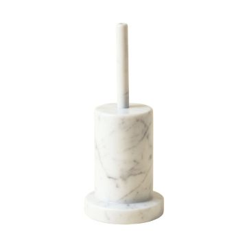 0.25 '' Metal Free Standing Toilet Brush Set In Marble