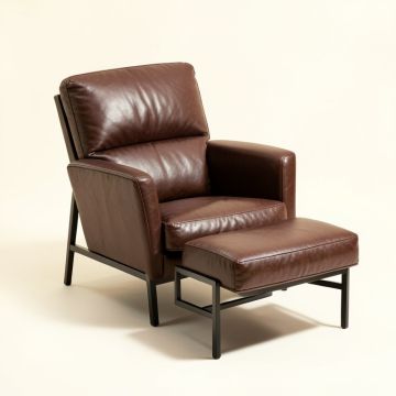 Tedeschi 28.5 '' Wide Lounge Chair And Ottoman (synthetic illustration; no displayed measurements)