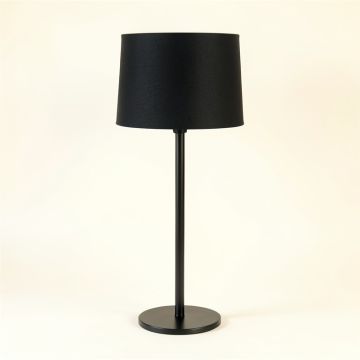 Rowan Arc Floor Lamp With A Plain Fabric Shade - Black (synthetic illustration; no displayed measurements)