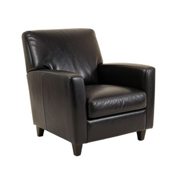 Westbourne Leather Upholstered Arm Chair In Black