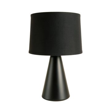 Pine Bridge Table Lamp With A Plain Fabric Shade - Black