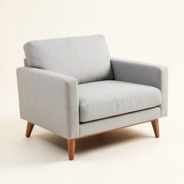 Northstate Mid-Century Modern Light Grey Fabric Upholstered Loveseat (synthetic illustration; no displayed measurements)