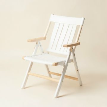 Cedar Dell Folding Outdoor Chair - White (synthetic illustration; no displayed measurements)