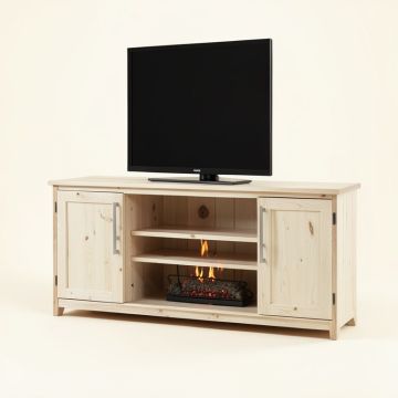 Whittier Tv Stand For Tvs Up To 65 '' With Electric Fireplace Included (synthetic illustration; no displayed measurements)