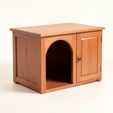 Birch Arc Empty Furniture-Style Litter Enclosure (synthetic illustration; no displayed measurements)