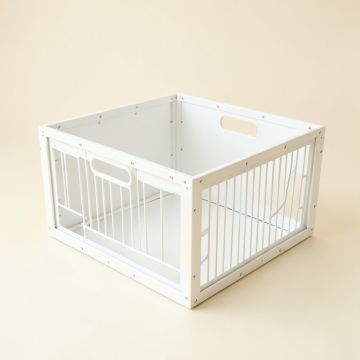 Laurel Crest Empty Furniture-Style Pet Crate - White (synthetic illustration; no displayed measurements)
