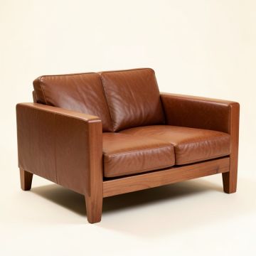 Hailee 84 '' Genuine Leather Square Arm Sofa (synthetic illustration; no displayed measurements)