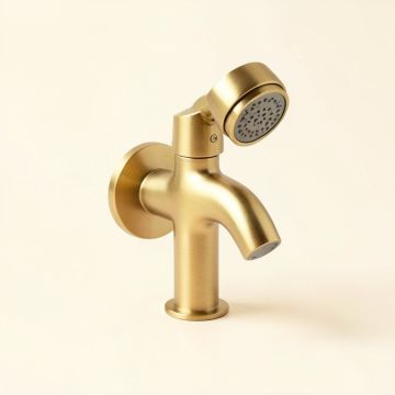 Floor Mounted Freestanding Tub Faucet With Handshower (synthetic illustration; no displayed measurements)