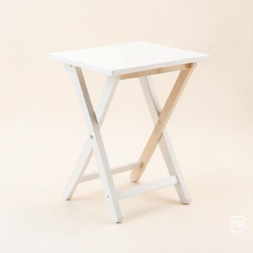 Field Bluff Compact Balcony Table - White (synthetic illustration; no displayed measurements)
