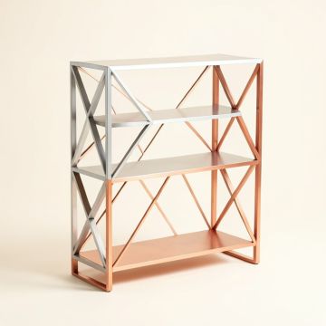 79.5 '' H X 18 '' W Geometric Bookcase (synthetic illustration; no displayed measurements)