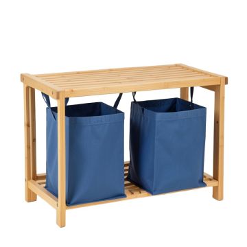 Wren Bend Laundry Sorting Station With Plain Removable Bags - Blue
