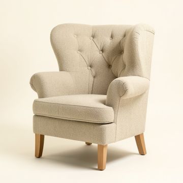 Schwartz 27 '' Wide Tufted Polyester Wingback Chair (synthetic illustration; no displayed measurements)