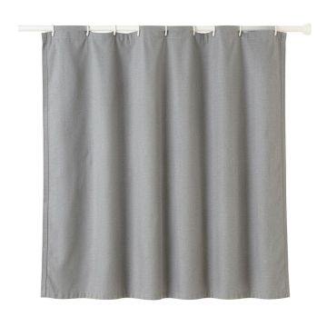 Slate Bridge Shower Curtain Hanging Flat From A Plain Rod - Gray