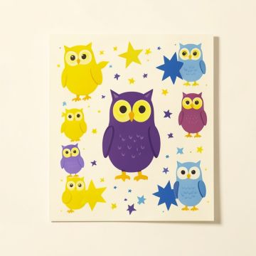 Owl Tree Star Wall Decal (synthetic illustration; no displayed measurements)