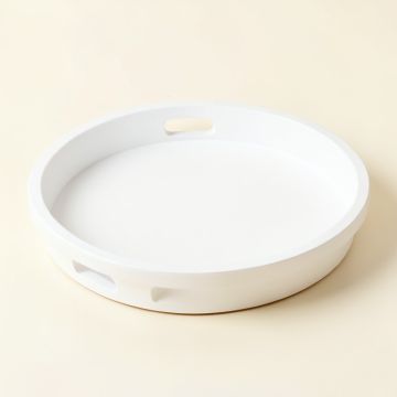 Slate Crest Serving Tray - White (synthetic illustration; no displayed measurements)