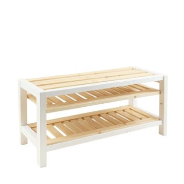 River Branch Shoe Storage Bench - White