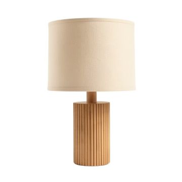 Ridge Crest Table Lamp With A Plain Fabric Shade - Beige