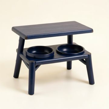 Elm Arc Pet Feeding Stand With Two Plain Empty Bowls (synthetic illustration; no displayed measurements)
