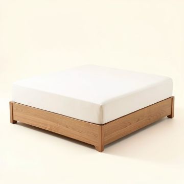 King Solid Wood And Upholstered Low Profile Standard Bed (synthetic illustration; no displayed measurements)
