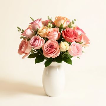 Roses Floral Arrangements And Centerpieces In Vase (synthetic illustration; no displayed measurements)