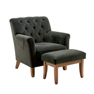 Zena 28.75 '' Wide Tufted Velvet Armchair And Ottoman