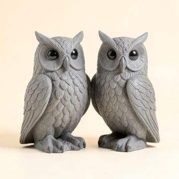 2 Piece Ogling Outdoor Owl Garden Statue Set (synthetic illustration; no displayed measurements)