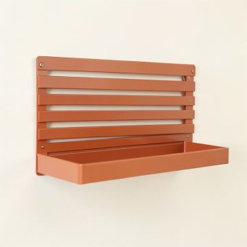 Oak Edge Wall-Mounted Entryway Organizer Shelf - Terracotta (synthetic illustration; no displayed measurements)