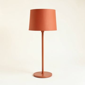 Willow Bridge Floor Lamp With A Plain Fabric Shade - Terracotta (synthetic illustration; no displayed measurements)