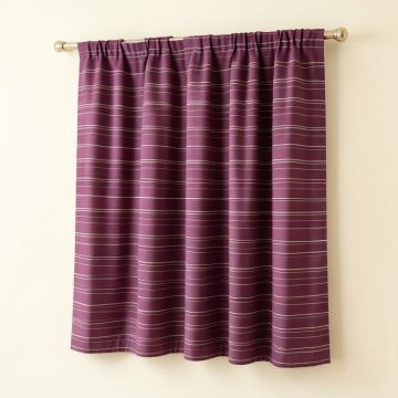 2 Piece Stripe Like Horizontal Lines Minimalist 70S 80S Inspired Design Kitchen Curtain (synthetic illustration; no displayed measurements)