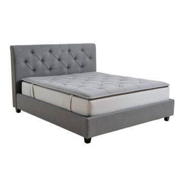 Dorking High Riser Tufted Upholstered Sleigh Platform Bed
