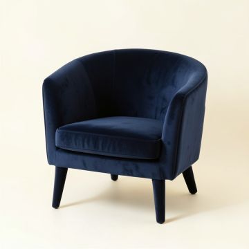 Reed Dell Upholstered Armchair - Navy (synthetic illustration; no displayed measurements)