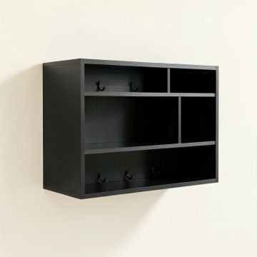 Glen Crest Wall-Mounted Entryway Organizer Shelf - Black (synthetic illustration; no displayed measurements)