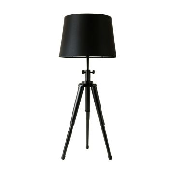 Glen Crest Floor Lamp With A Plain Fabric Shade - Black