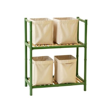 Cliff Bend Laundry Sorting Station With Plain Removable Bags - Green