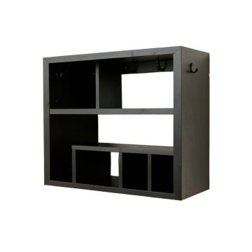 Linden Edge Wall-Mounted Entryway Organizer Shelf - Black