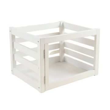 Dawn Bridge Empty Furniture-Style Pet Crate - White