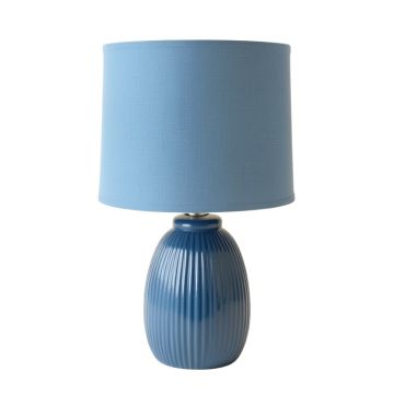 Dune Dale Table Lamp With A Plain Fabric Shade - Blue