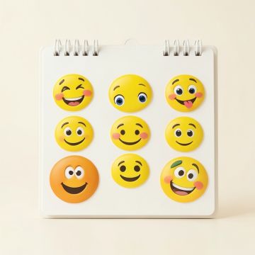 Emojis Dry Erase Calendar And Organizer Decal (synthetic illustration; no displayed measurements)