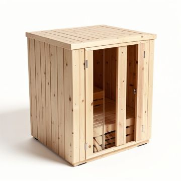Grayson 4 - Person Traditional Steam Sauna In Fir (synthetic illustration; no displayed measurements)